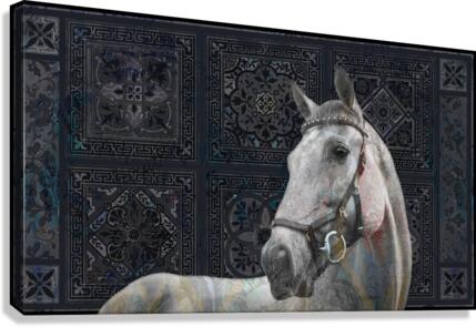 Etched Horse Canvas Print