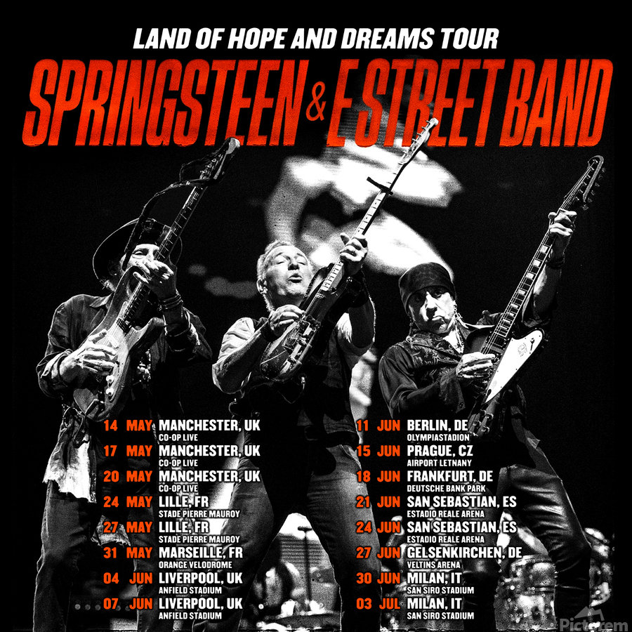 bruce springsteen land Of Hope And Dreams eruope uk tour 2025 date by ...