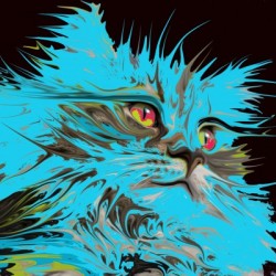 cat in turquoise