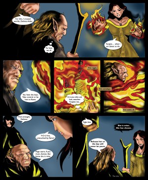 Fire Rages Envelopes and Seeks All 2 of 2 Original Art from A Daughter of Kings the Ruin Mist Graphic Novel Limited Edition Celebrating The Tragic Love Story from the Books by Robert Stanek