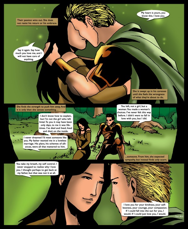 Their Passion Wins Out 1 of 2 Complete Original Art from A Daughter of Kings the Ruin Mist Graphic Novel Limited Edition Celebrating The Tragic Love Story from the Books by Robert Stanek Print