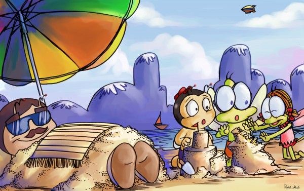 A Dream of Summer - Day at Beach - Bugville Critters by Robert Stanek