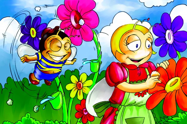 Mother Bee at Work - Bugville Critters Print