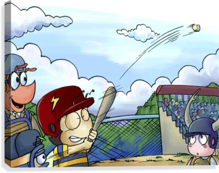Play Ball - Home Run Swing - Bugville Critters Canvas Print