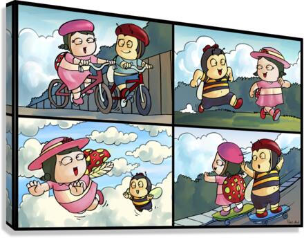 Best Friends at Play   4 panel Favorites for Kids Room and Nursery   Bugville Critters Canvas Print