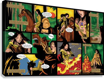 He Tells Her of the Dark Times That Come 2x1 Complete Original Art from A Daughter of Kings the Ruin Mist Graphic Novel Limited Edition Celebrating The Tragic Love Story from the Books by Robert Stanek Canvas Print