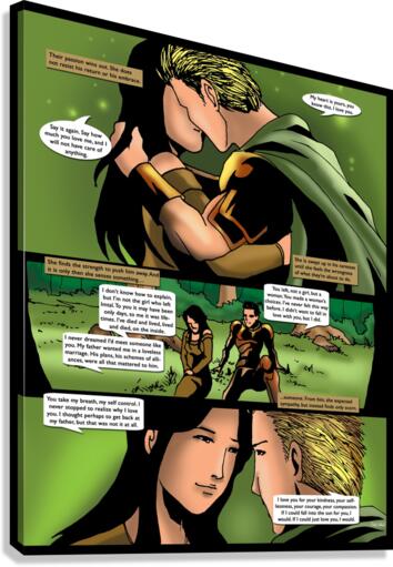 Their Passion Wins Out 1 of 2 Complete Original Art from A Daughter of Kings the Ruin Mist Graphic Novel Limited Edition Celebrating The Tragic Love Story from the Books by Robert Stanek Canvas Print