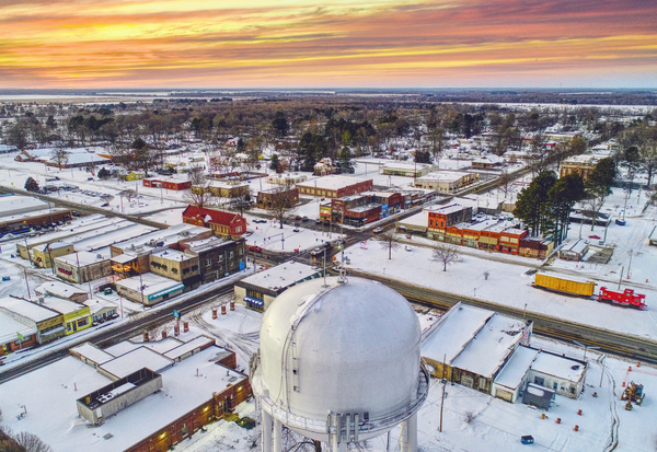 Winter Watertower | Lonoke AR by Provision UAS