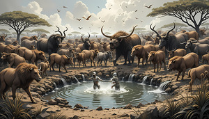 Wilderness Gathering - African Wildlife Art