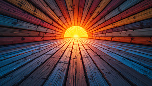 Vibrant Sunrise Perspective - Colorful Abstract Art