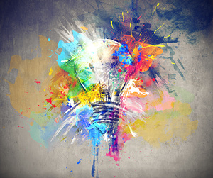 Colorful Light Bulb - Creative Concept Artwork