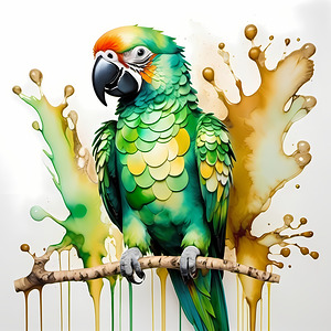 Vivid Parrot Portrait - Colorful Animal Art
