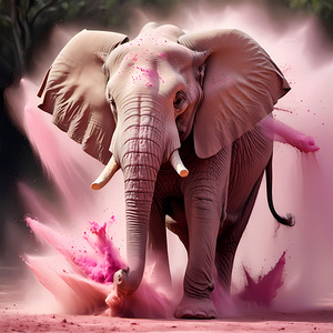 Dynamic Elephant - Colorful Wildlife Art