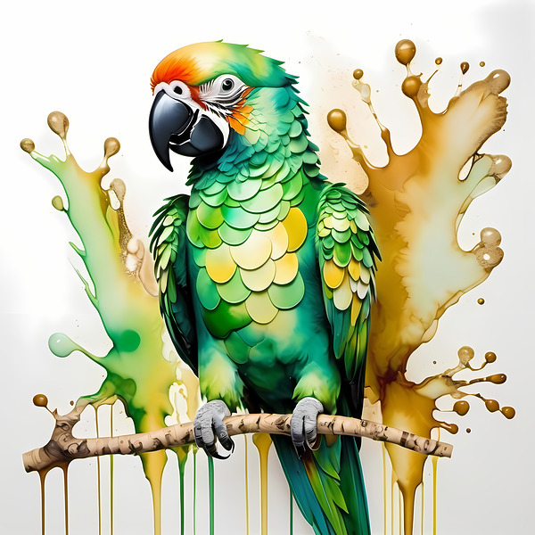 Vivid Parrot Portrait - Colorful Animal Art Print