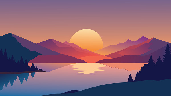 Paysage Naturel – Magnifique Coucher de Soleil en Panorama Print