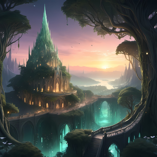Majestic Fantasy Castle - Enchanted Landscape Art Print