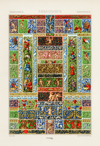 Renaissance pattern. 1888 edition Lornement Polychrome by Albert Racine 1825–1893.