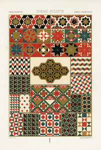 Roman-Byzantine pattern. 1888 edition Lornement Polychrome by Albert Racine 1825–1893.