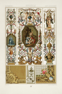 17th Century pattern. 1888 edition Lornement Polychrome by Albert Racine 1825–1893.