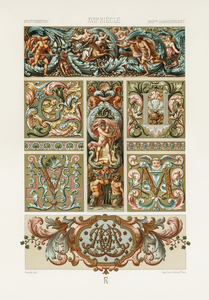 17th Century pattern. 1888 edition Lornement Polychrome by Albert Racine 1825–1893.