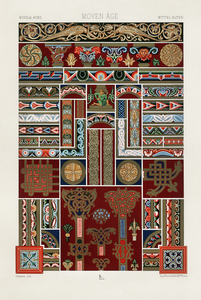 Middle-Ages pattern. 1888 edition Lornement Polychrome by Albert Racine 1825–1893.
