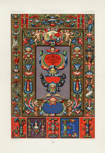 Renaissance pattern. 1888 edition Lornement Polychrome by Albert Racine 1825–1893.