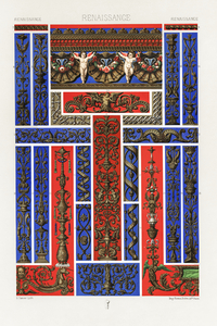 Renaissance pattern. 1888 edition Lornement Polychrome by Albert Racine 1825–1893.