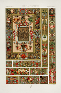 Renaissance pattern. 1888 edition Lornement Polychrome by Albert Racine 1825–1893.
