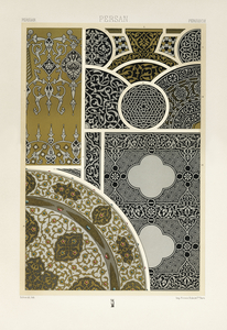 Persian pattern. 1888 edition Lornement Polychrome by Albert Racine 1825–1893.