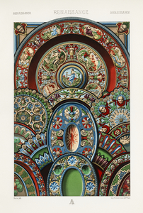 Renaissance pattern. 1888 edition Lornement Polychrome by Albert Racine 1825–1893.