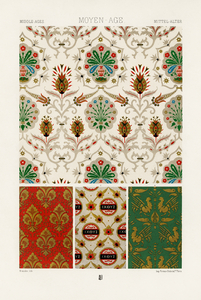 Middle-Ages pattern. 1888 edition Lornement Polychrome by Albert Racine 1825–1893.