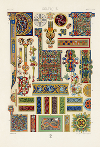 Celtic pattern. 1888 edition Lornement Polychrome by Albert Racine 1825–1893.