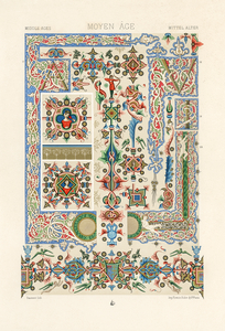 Middle-Ages pattern. 1888 edition Lornement Polychrome by Albert Racine 1825–1893.