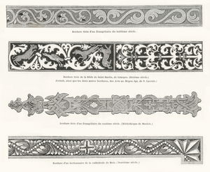 Ornate border Illustrations. 1888 edition Lornement Polychrome by Albert Racine 1825–1893.