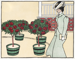 Woman in rose garden 1896  by Edward Penfield