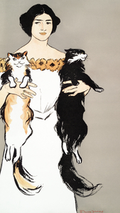 Woman holding cats 1897 by Edward Penfield