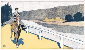 Woman riding a horse 1898 by Edward Penfield