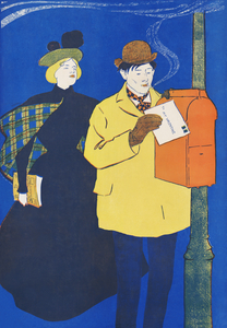 Man and woman sending letter 1895 by Edward Penfield