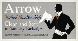 Arrow washed handkerchiefs ca. 1920 by Edward Penfield
