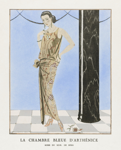 La chambre bleue darth&eacutenice: Robe du soir de Beer 1923 fashion illustration  by George Barbier. 