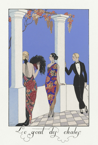 Le gout des chales: France XXe siecle 1923 fashion illustration  by George Barbier. 