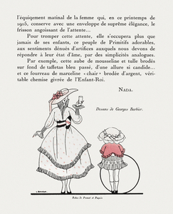 Gazette du Bon Ton 1915 fashion illustration  by George Barbier. 