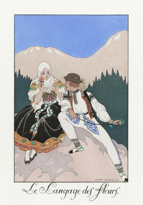 Le Langage des Fleurs 1922 fashion illustration  by George Barbier. 