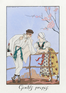 Gentils Propos 1922 fashion illustration  by George Barbier. 