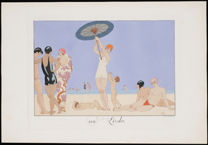Au Lido Plate no. 14 1920 fashion illustration  by George Barbier.