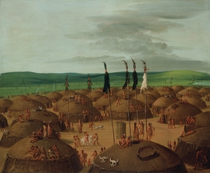 Bird’s-Eye View of The Mandan Village 1800 Miles Above St. Louis 1837-1839