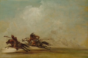 Comanche Warrior Lancing An Osage At Full Speed 1837-1839