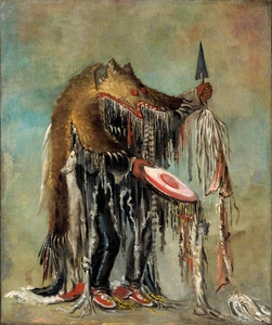 Medicine Man Performing His Mysteries Over a Dying Man 1832