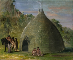 Wichita Lodge Thatched With Prairie Grass 1834-1835