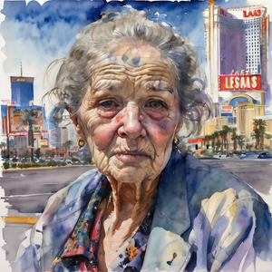 Watercolor “All Gone” By Bruce Lazarus